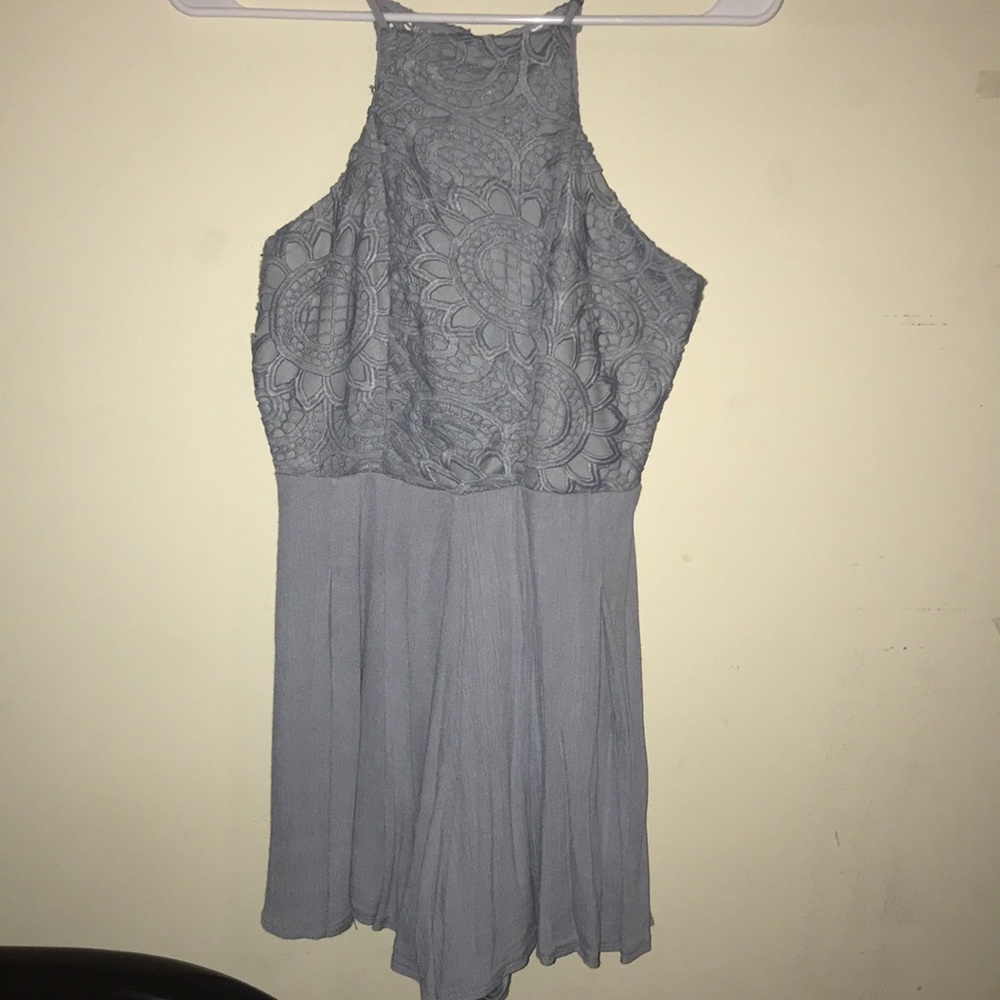 Baby blue lace romper